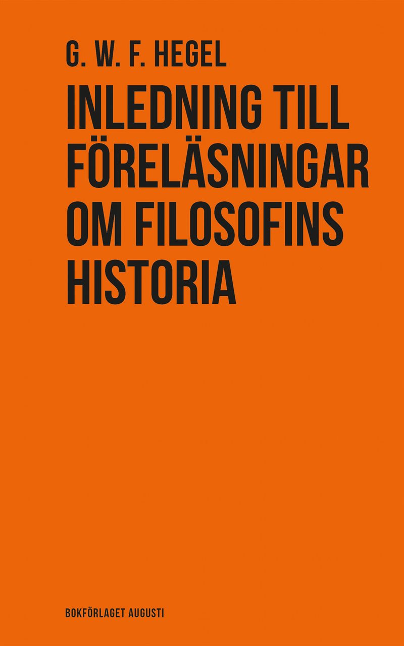 Inledning till föreläsningar om filosofins historia